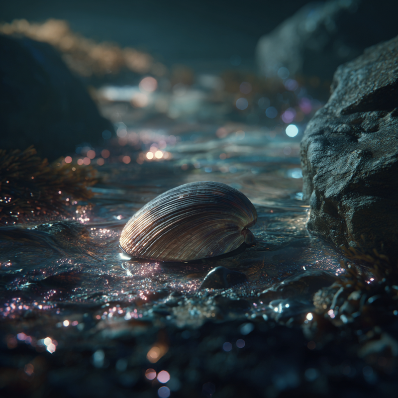 u2558429925 a small clam in the sea Cinematic lighting photo cfc59128 e32c 4b18 a73b 822a7c10527f 2