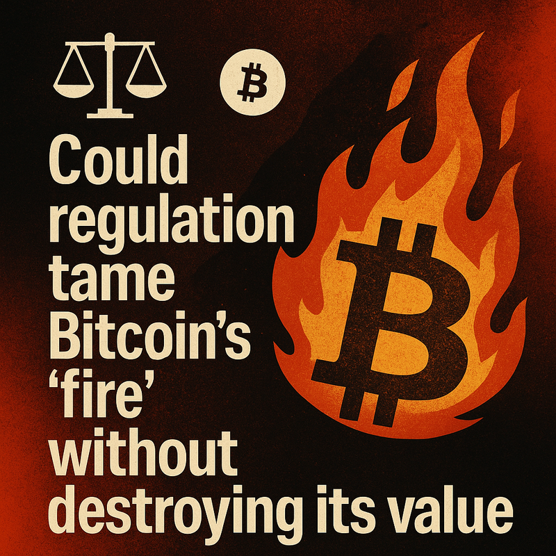 Could regulation tame Bitcoin's "fire" without destroying its value