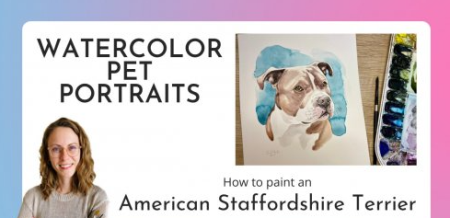Watercolor Pet Portraits: American Staffordshire Terrier (Pitbull Breeds)