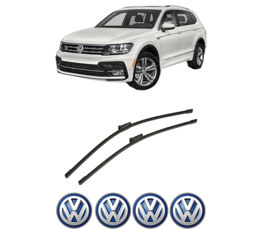 Set stergatoare auto Volkswagen TIGUAN (AD1, AX1) din 2016-2024, pentru parbriz auto, 2 bucati, Bosch Aerotwin, din cauciuc siliconat rezistent, 4 Stickere Auto Volkswagen