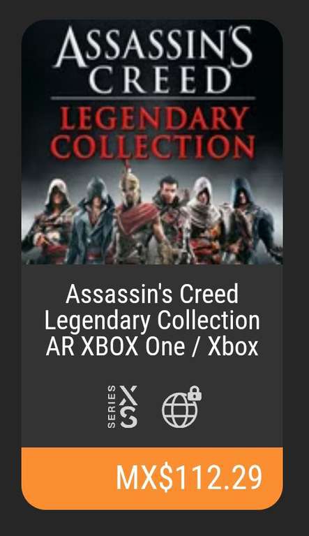 Kinguin | Assassin's Creed Legendary Collection AR XBOX One / Xbox Series X|S CD Key 
