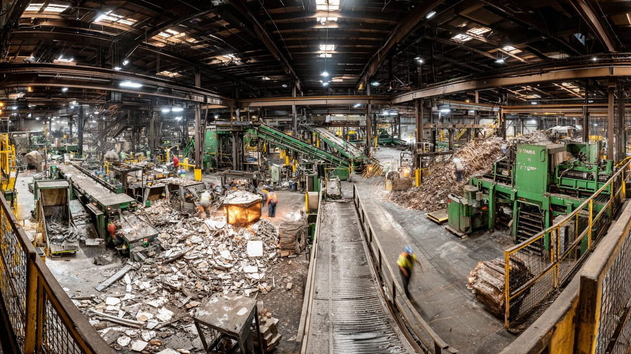 Переработка строительного мусора на заводе