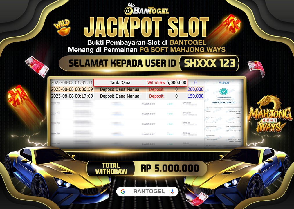 BUKTI JACKPOT LUNAS BANTOGEL