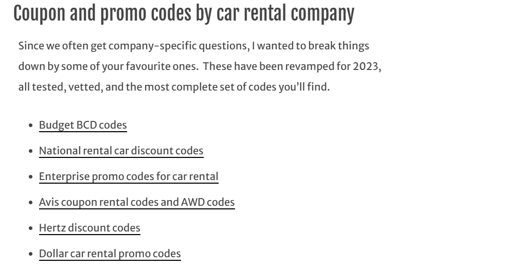 Car rental coupon codes. - Foro USA y Canada