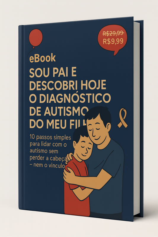 Mockup 3D do eBook Sou Pai e Descobri Hoje o Diagnóstico de Autismo do Meu Filho