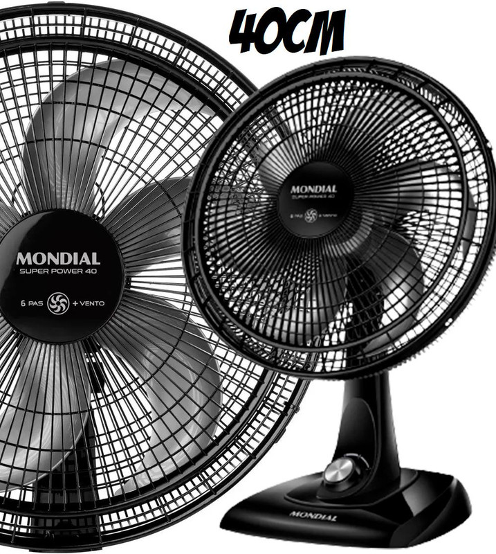 Ventilador de Mesa Mondial Super Power VSP-40-B – 40cm 3 Velocidades