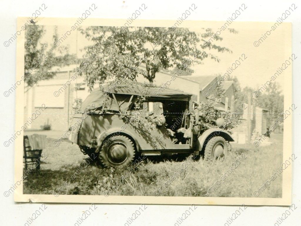 Foto, Wehrmacht, PKW, Kübelwagen an der Zuckerfa