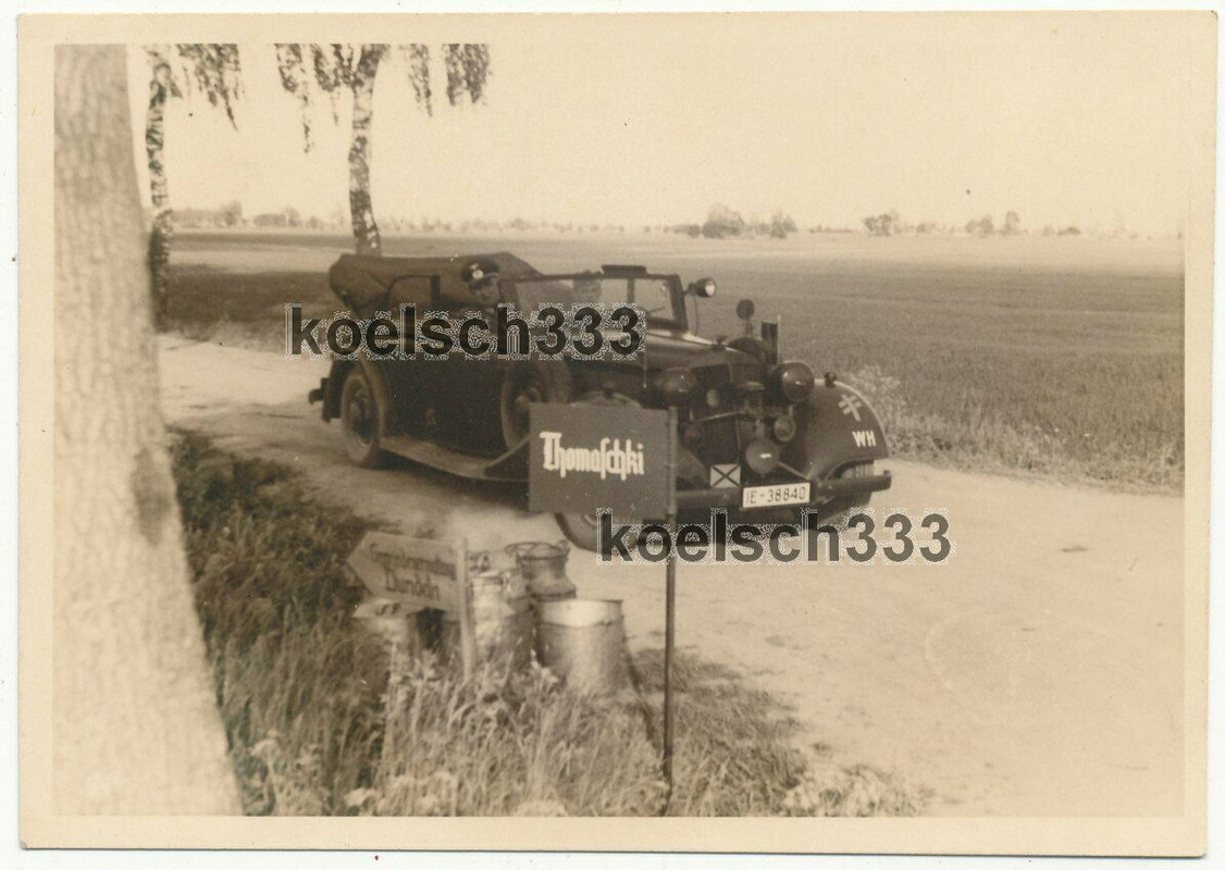 Foto Artillerie Reg. 3 Kommandeur Thomaschki in seinem PKW in Ostpreußen ... !