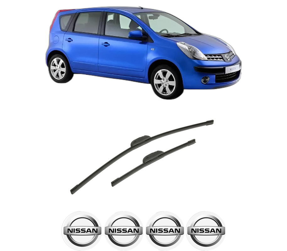 Set stergatoare auto NISSAN NOTE (E11, NE11) din 2006-2013, pentru parbriz auto, 2 bucati, Bosch Aerotwin Retrofit, din cauciuc siliconat rezistent, 4 Stickere Auto NISSAN