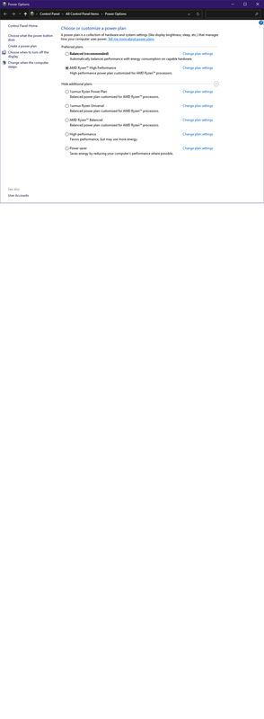 Windows 10 Power Plan