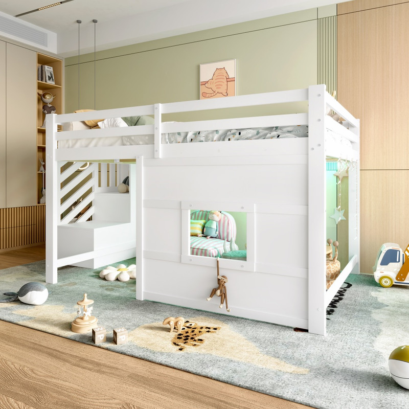 Lit Mezzanine Superposé Everest Naturel 140x200 Cm Avec Matelas VitaliSpa