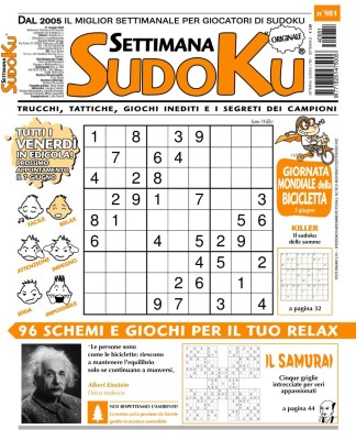 Settimana Sudoku N.981 - 31 Maggio 2024