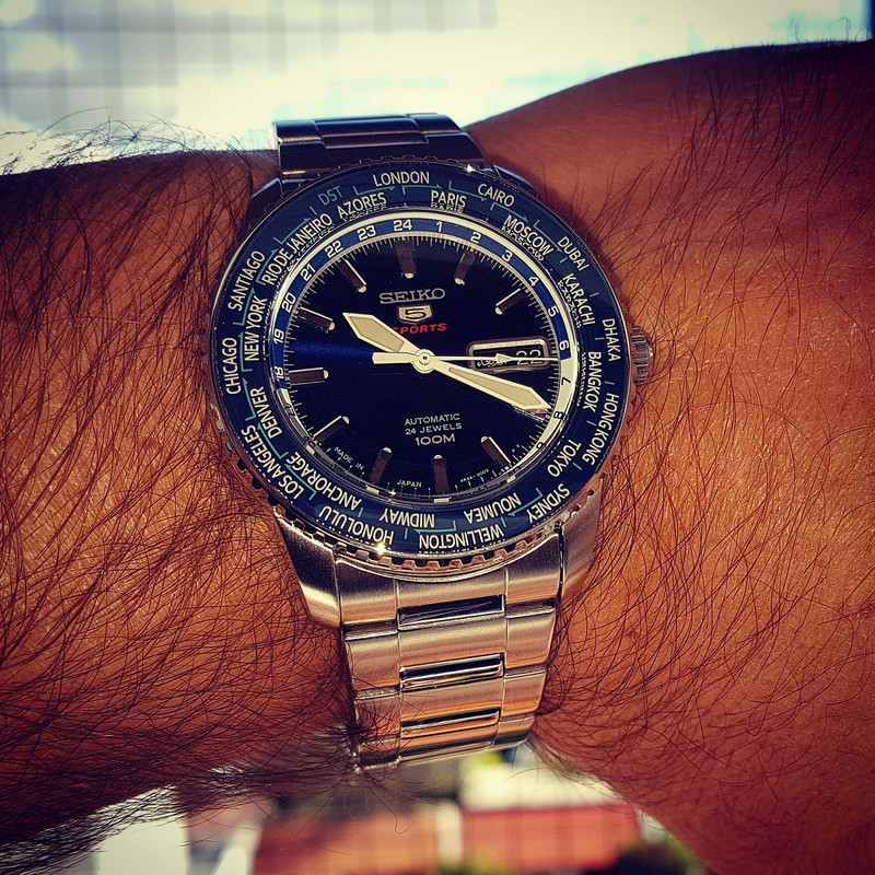 Seiko 5 Sports SRP125 World Time Cal. 4R36 Auto 100M (1)