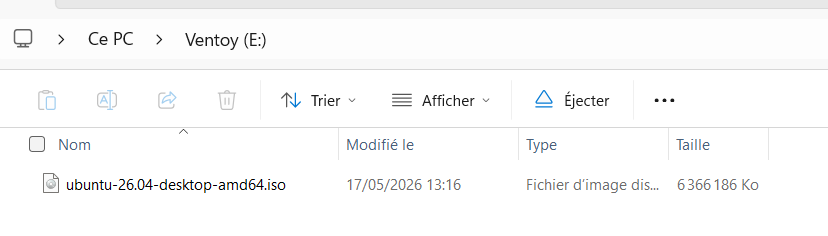 Clé Bootable Ventoy