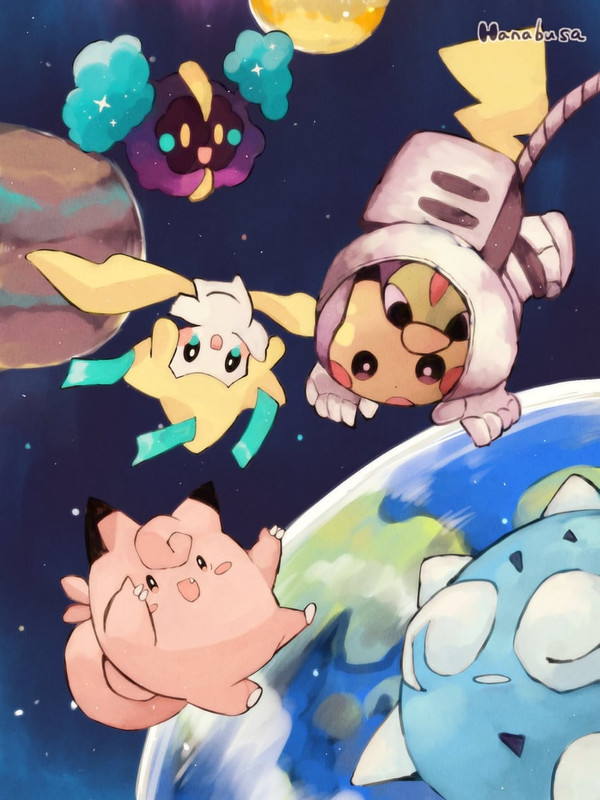 pikachu-jirachi-cosmog-clefairy-natu-and