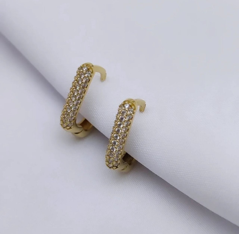 Серьги из желтого золота 585 с бриллианитом — Жёлтое золото 585