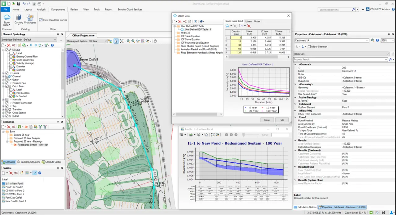 Working with OpenFlows StormCAD 2024 v24.00.00.24 activated