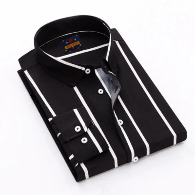 Mens long sleeve stripe / print shirt