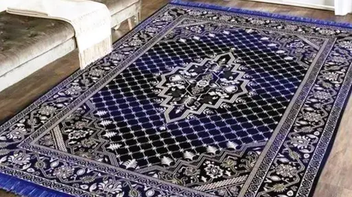 Beautifully Designed Cotton Carpet for Your Living Room/ Bedroom etc. (Size 152x214 Cm or 5x7 ft.) Color 1 (R906)