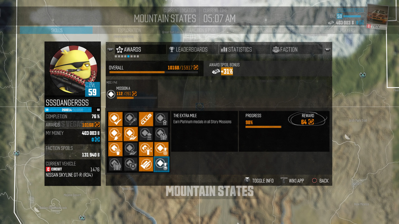 نسبة اكمال المهمات للبلاتنيوم