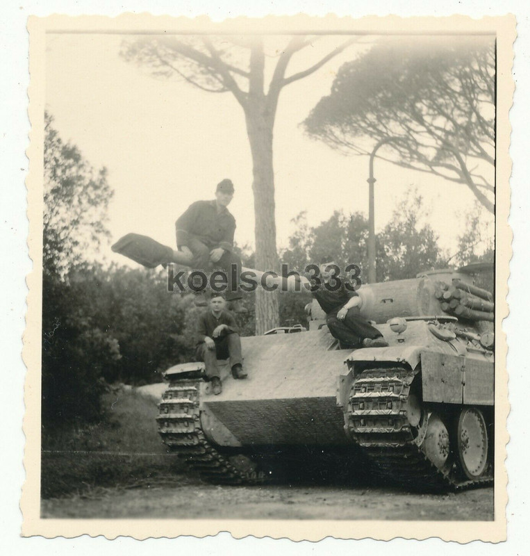Foto Panther Panzer V Panzermänner auf Kampfwagen Normandie -Fra