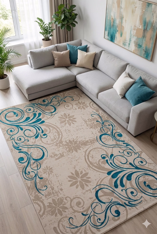 Alfombra 8405A Blue / Grey