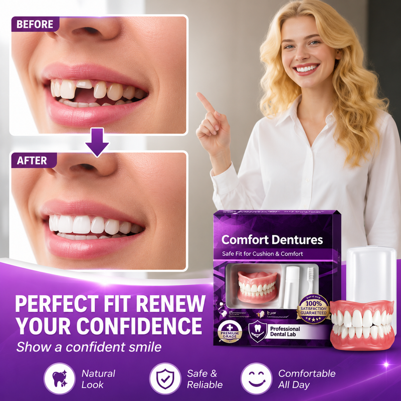 Full Set Natural Dentures Upper & Lower