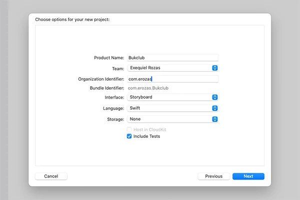Picking a name for our iOS app in Xcode