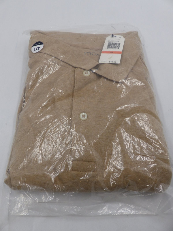 NAUTICA ANCHOR TAN POLO KR7212 MENS 3XL SLIM FIT