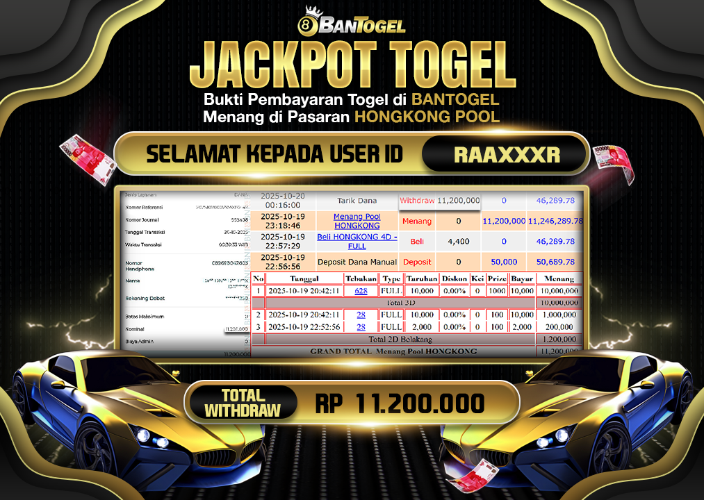 BUKTI JACKPOT LUNAS BANTOGEL