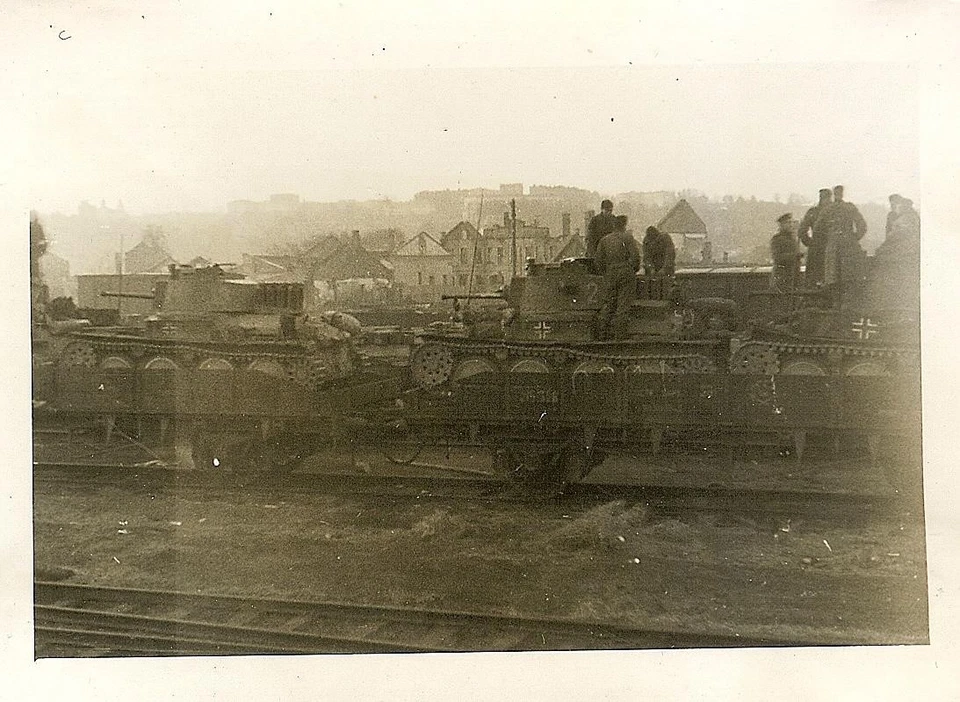 BEST German Panzermen w Pzkw 38(t) Panzer Tanks Loaded on Railway Cars (2)