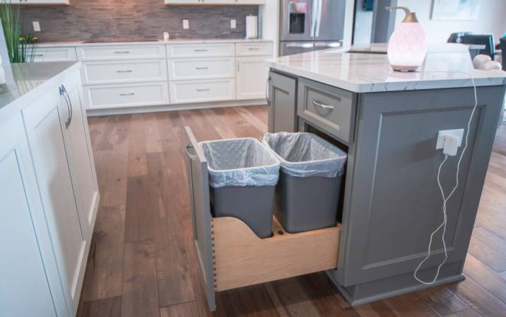 Types of Kitchen Islands with Built-In Trash Bins