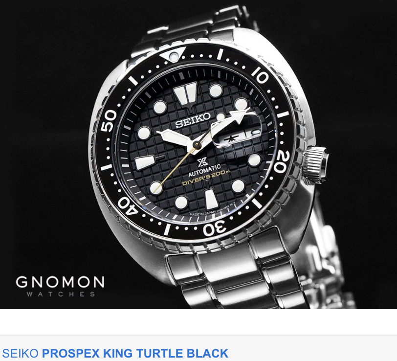 Seiko king turtle black sale