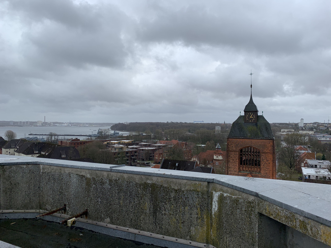Ausblick über Kiel. Richtung Innenstadt