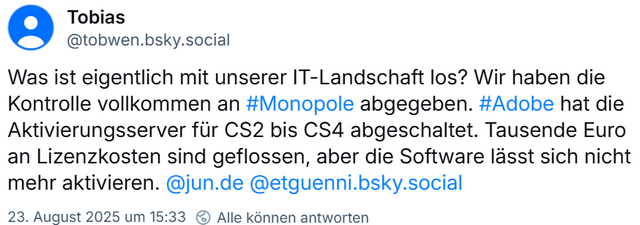 Adobe CS Aktivierungsserver abgeschaltet Adobe CS Aktivierungsserver abgeschaltet
