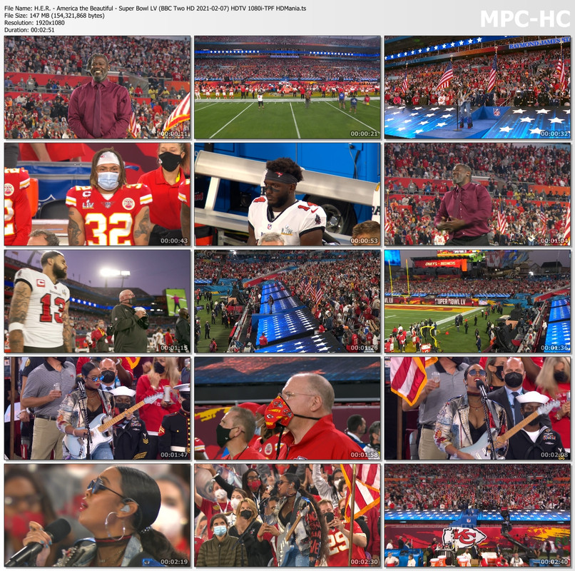 HDTV H.E.R. America the Beautiful Super Bowl LV (BBC Two HD 2021