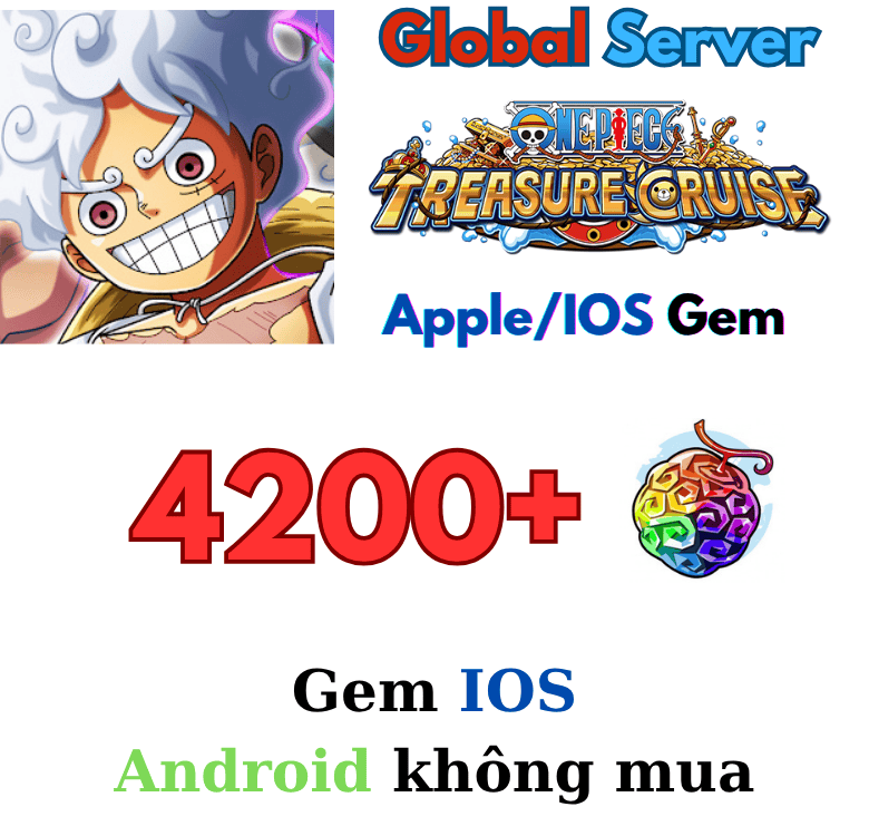 [Global/IOS] 4200 Gems | One Piece Treasure Cruise starter account 
