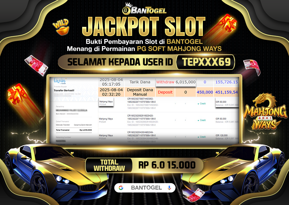 BUKTI JACKPOT LUNAS BANTOGEL