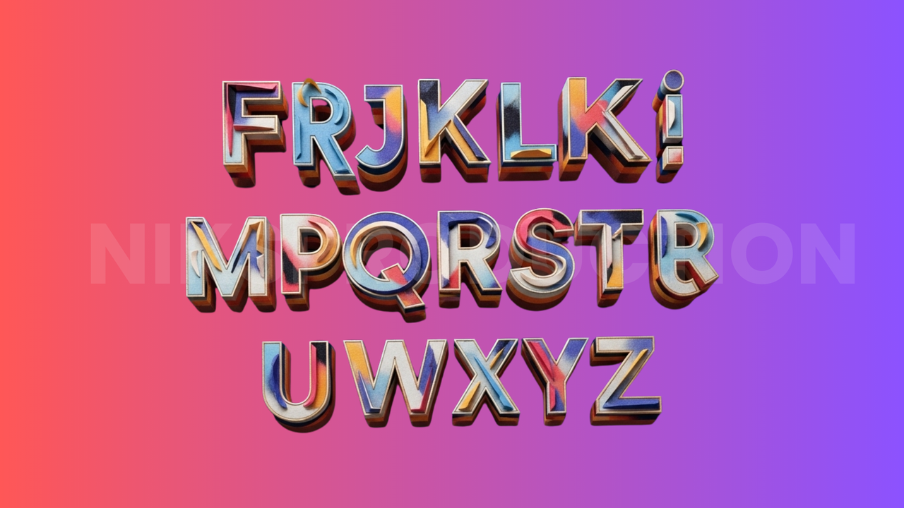 Visual tipografi dengan gaya unik dan berani oleh niksproduction