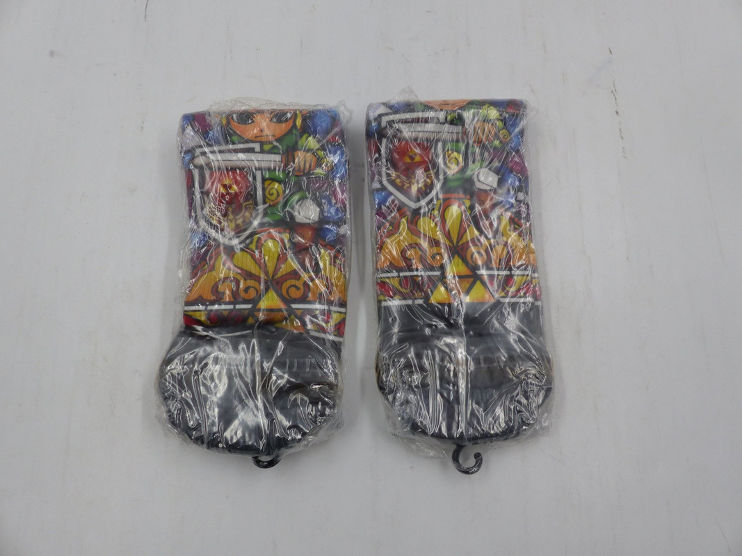 LOT OF 2 BIOWORLD STAINED GLASS LINK MENS SOCKS SIZE 10-13 W/ SOCK RINGS