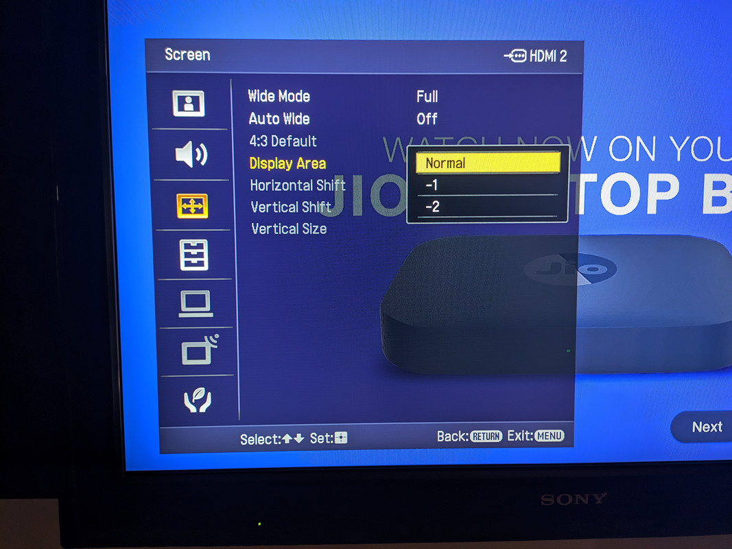 Monet dug kam Overscan problem on Sony Bravia TV : r/sony