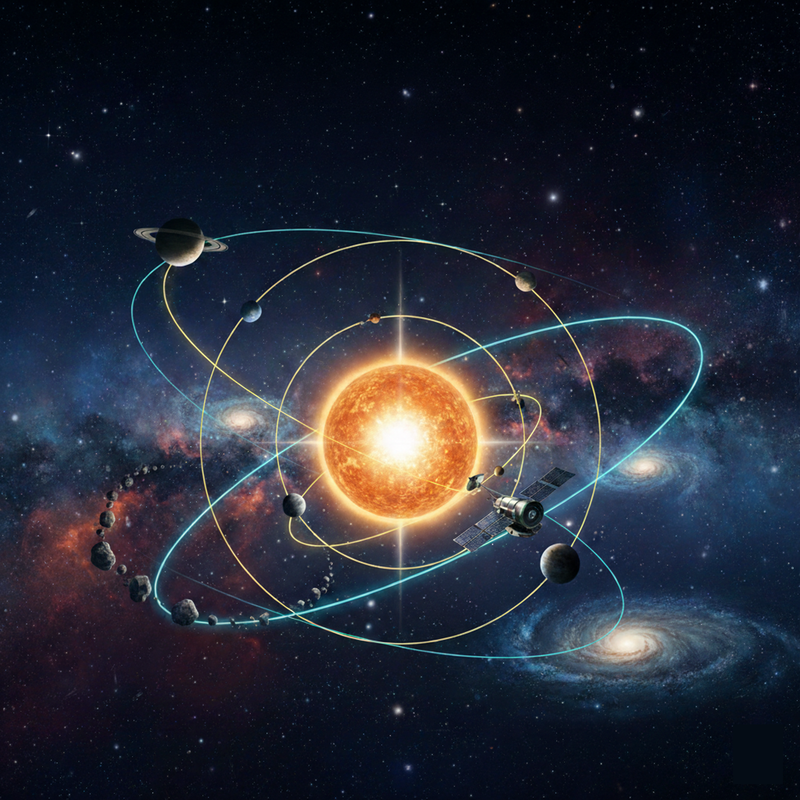 Banner: Chuyển động của các thiên thể trong trường hấp dẫn