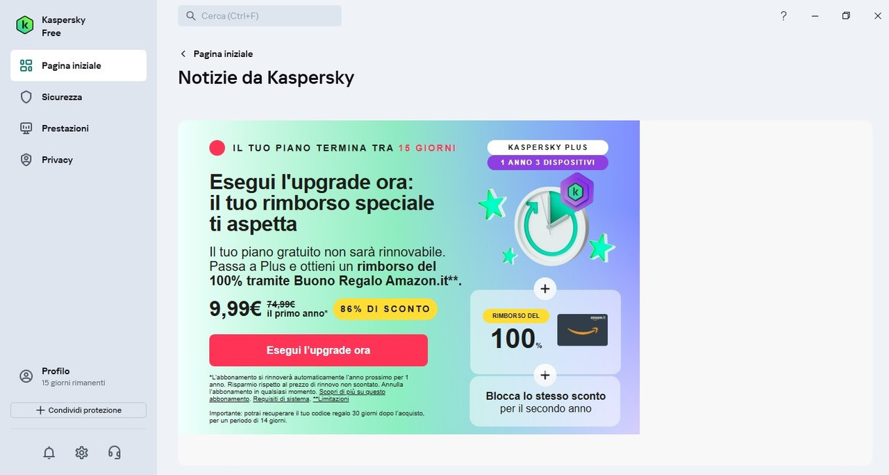 Immagine 1 Avviso Abbonamento gratuito in scadenza