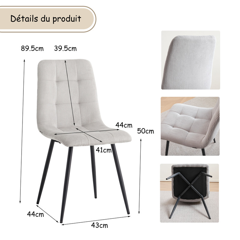 Detalles de la silla