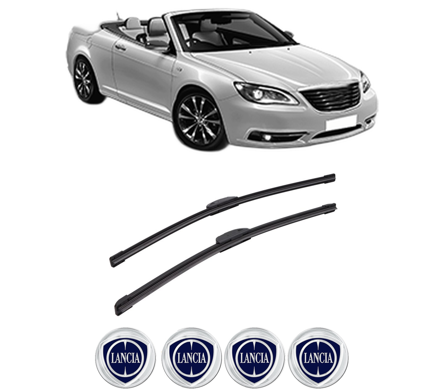 Set stergatoare auto LANCIA FLAVIA Convertible (JS_) din 2012-2014, pentru parbriz auto, 2 bucati, Bosch Aerotwin Retrofit, din cauciuc siliconat rezistent, 4 Stickere Auto LANCIA