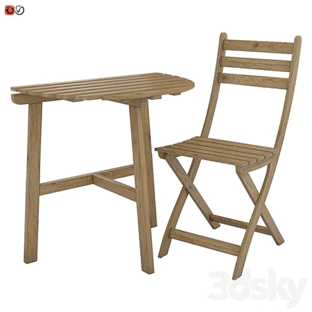 Table + chair Ikea ASKHOLMEN 02