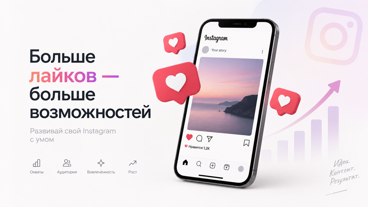 Больше лайков в Instagram — рост вовлечённости, охватов и продвижения публикаций