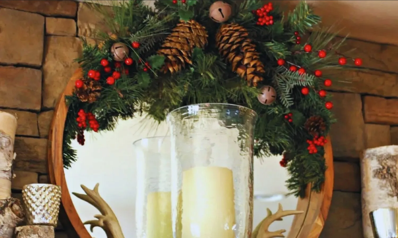 Ideas fáciles para decorar el espejo en Navidad