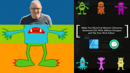 Make Fun Sliced Up Monster Character Animated Gifs With Affinity Designer and The Free Wick Editor
