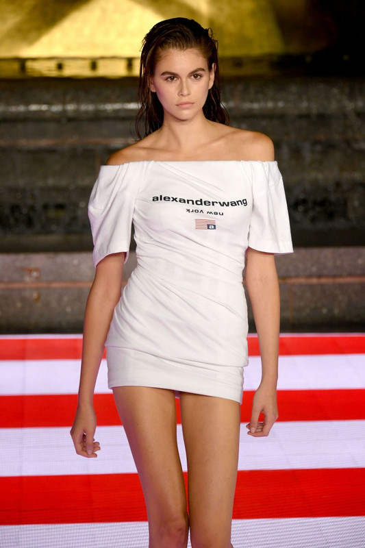 KAIA GERBER Upskirt – Alexander Wang Collection 1 Fashion Show in New ...